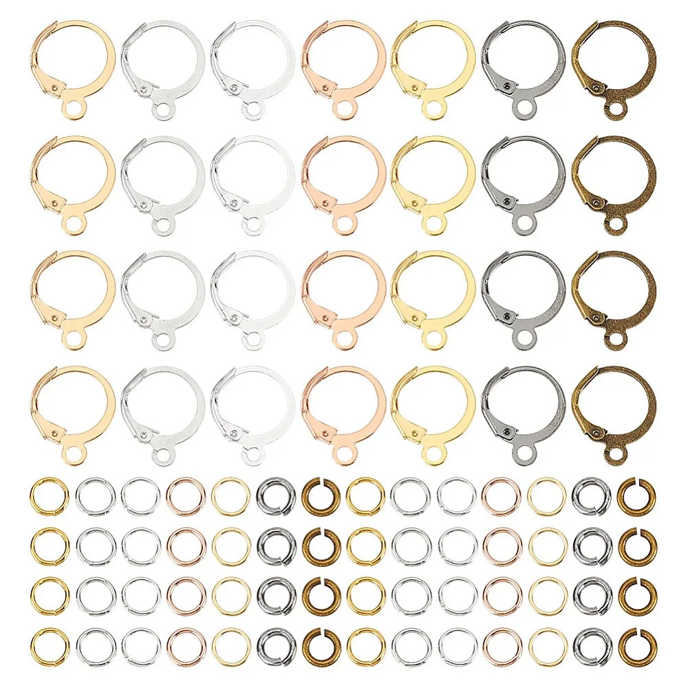 DIY Jewelry Making Kit Including Brass Leverback Earring Findings Brass Iron Jump Rings Mixed Color 5~16x5~13x0.5~2mm
DIY Jewelry Making Kit Including Brass Leverback Earring Findings Brass Iron Jump Rings Mixed Color 5~16x5~13x0.5~2mm