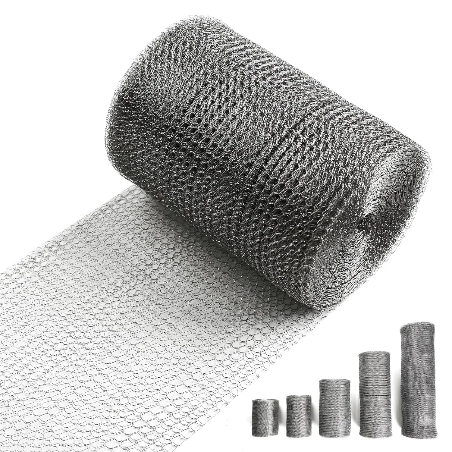 5" X 30 ft 304 Stainless Steel Mesh, Wire Mesh for Rodent, Hole Fill Fabric Gap Blocker, Double Layer Metal Mesh Roll, Flexible Stretchy for Garden House and DIY (A-5" X 30 ft)
5" X 30 ft 304 Stainless Steel Mesh, Wire Mesh for Rodent, Hole Fill Fabric Gap Blocker, Double Layer Metal Mesh Roll, Flexible Stretchy for Garden House and DIY (A-5" X 30 ft)