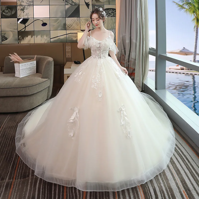 Wedding Dress For Women Bride 2022 New Style Slim Princess with Shoulder Chain Luxury
Wedding Dress For Women Bride 2022 New Style Slim Princess with Shoulder Chain Luxury