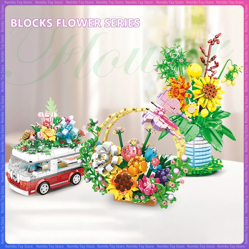 DIY Creative Building Blocks Flower Car Bouquet Basket Assembly Model Bricks Home Desktop Ornaments for Girls Valentine's Gifts
DIY Creative Building Blocks Flower Car Bouquet Basket Assembly Model Bricks Home Desktop Ornaments for Girls Valentine's Gifts