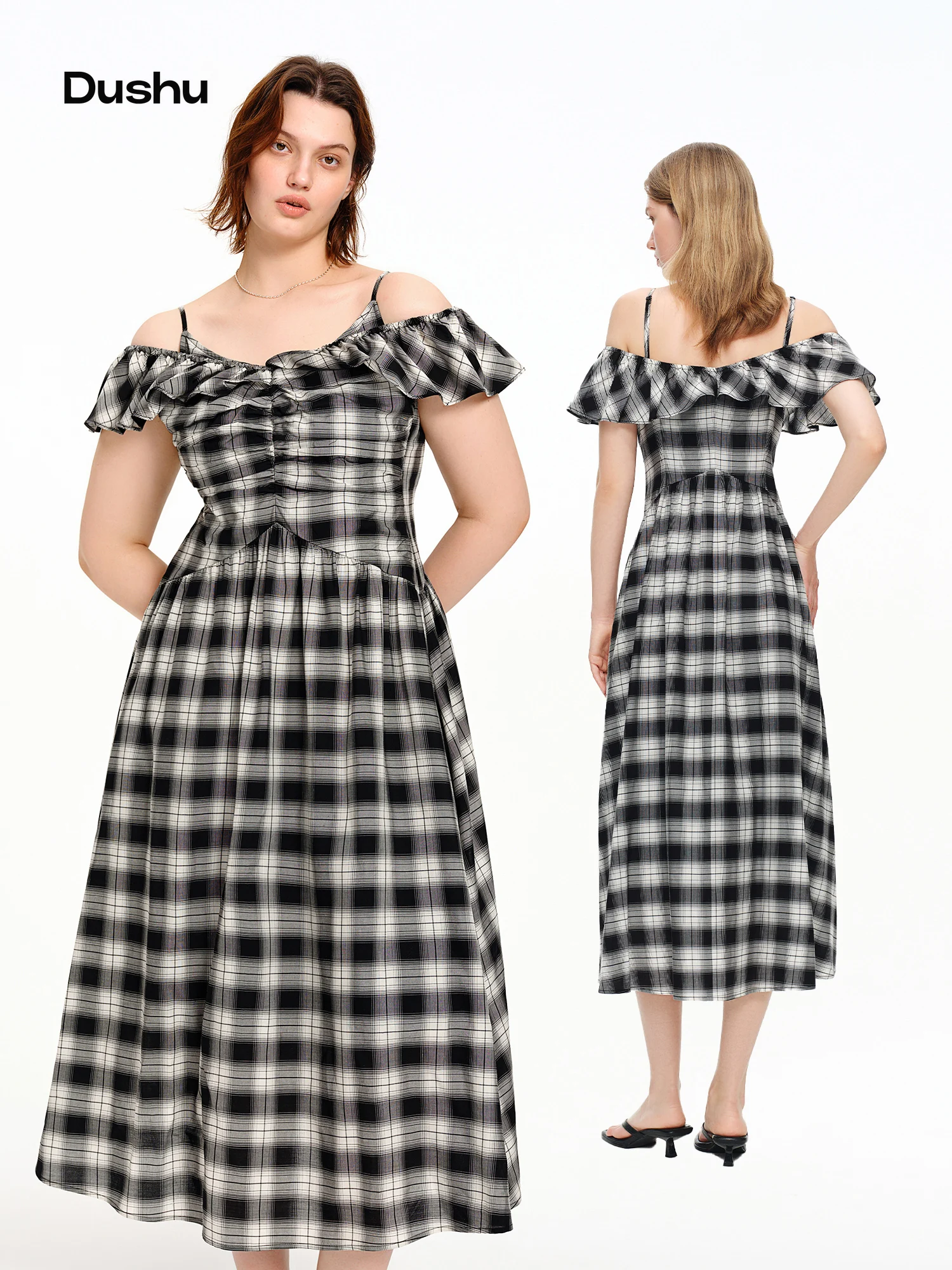 DUSHU Plaid Off-the-shoulder Wool Dress 2026 Summer Mid-length Vestidos Retro French Style Bodycon A-line Office Lady Leisure
DUSHU Plaid Off-the-shoulder Wool Dress 2026 Summer Mid-length Vestidos Retro French Style Bodycon A-line Office Lady Leisure