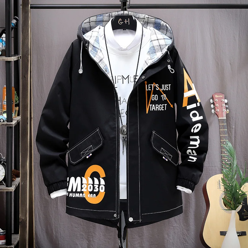 Spring 2022 New Men's Hooded Long Sleeve Loose Jacket Fashion Print Handsome Casual Jackets Men's Wear Waterproof Coats
Spring 2022 New Men's Hooded Long Sleeve Loose Jacket Fashion Print Handsome Casual Jackets Men's Wear Waterproof Coats