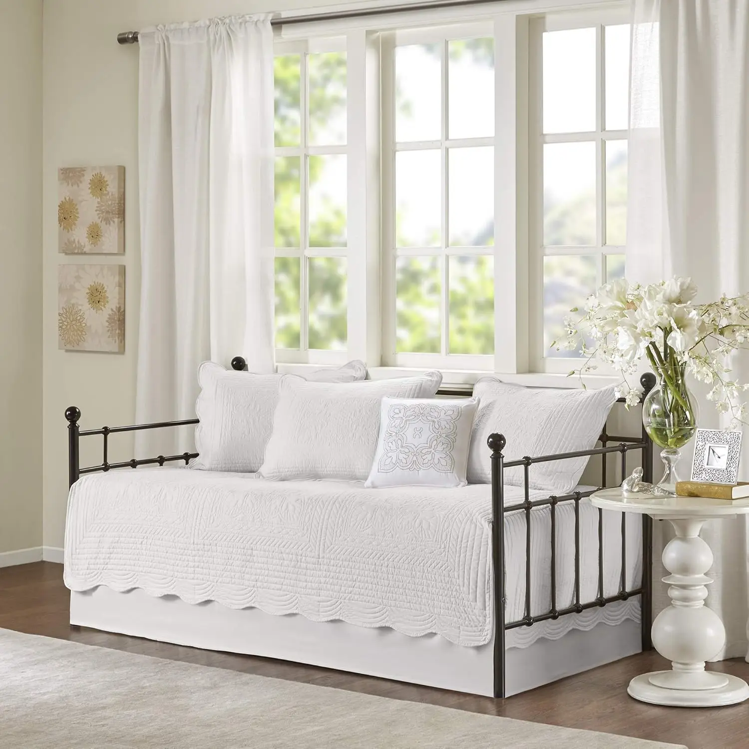 Daybed Cover Set Damask Quilted Cover For Daybeds, All Season, Pre-Washed Cotton-Filled Coastal Bedding With Scallop Edge,
Daybed Cover Set Damask Quilted Cover For Daybeds, All Season, Pre-Washed Cotton-Filled Coastal Bedding With Scallop Edge,