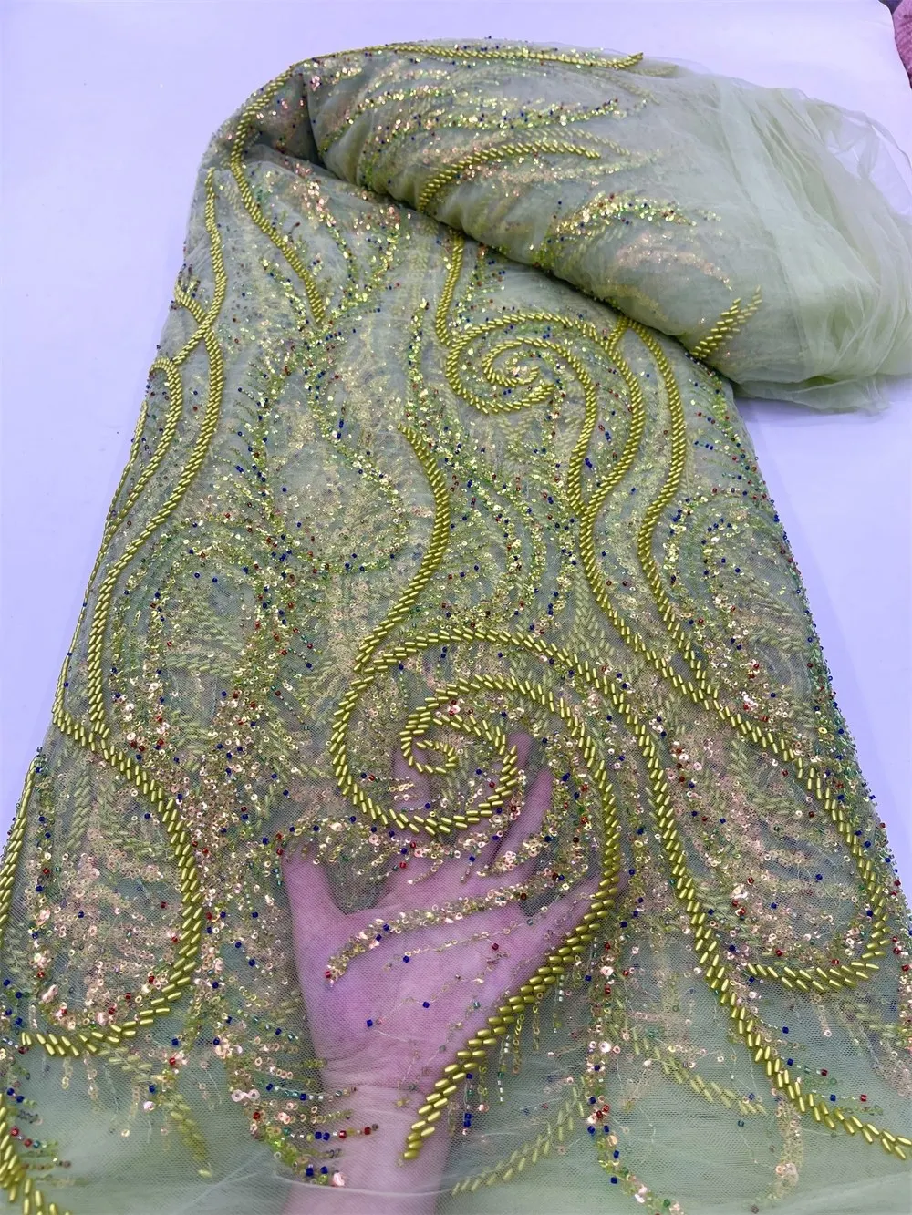 Nigerian Sequins Embroidery Tulle Lace Fabric, Sewing Net Cloth, Beads Stone Prom Dresses, High Quality, 5Yards, 2025 jy322
Nigerian Sequins Embroidery Tulle Lace Fabric, Sewing Net Cloth, Beads Stone Prom Dresses, High Quality, 5Yards, 2025 jy322