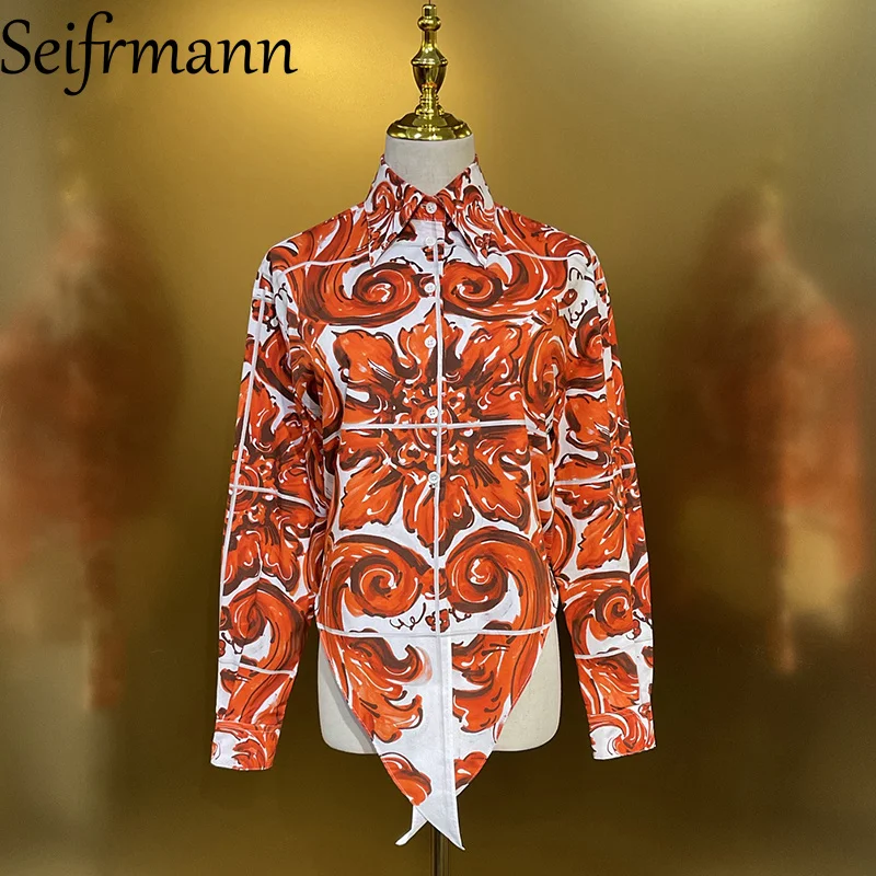 Seifrmann Casual printed women's collar long sleeved cotton top for 2026 summer fashion women's clothing
Seifrmann Casual printed women's collar long sleeved cotton top for 2026 summer fashion women's clothing