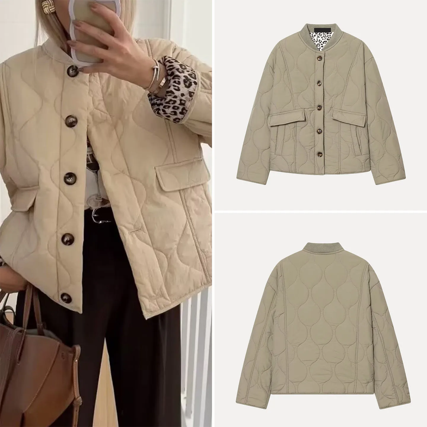 2025 Autumn New Faionable Women's Long Coat Stand Collar Commuter All-Match Leopard Print Cotton Clothing Z Brand
2025 Autumn New Faionable Women's Long Coat Stand Collar Commuter All-Match Leopard Print Cotton Clothing Z Brand