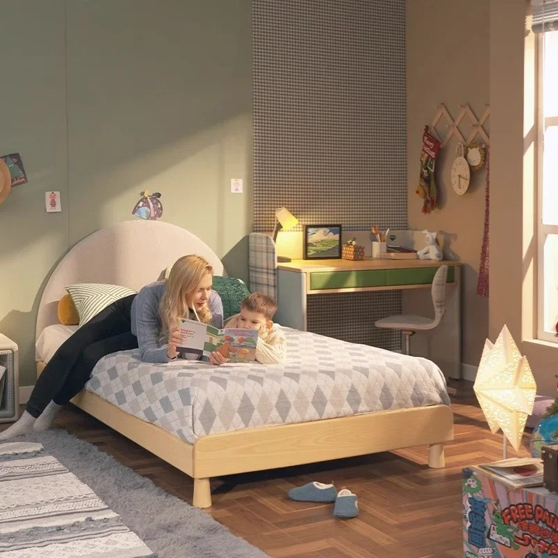 Children's bed solid wood fabric soft bag bedside, single bed juvenile room furniture
Children's bed solid wood fabric soft bag bedside, single bed juvenile room furniture