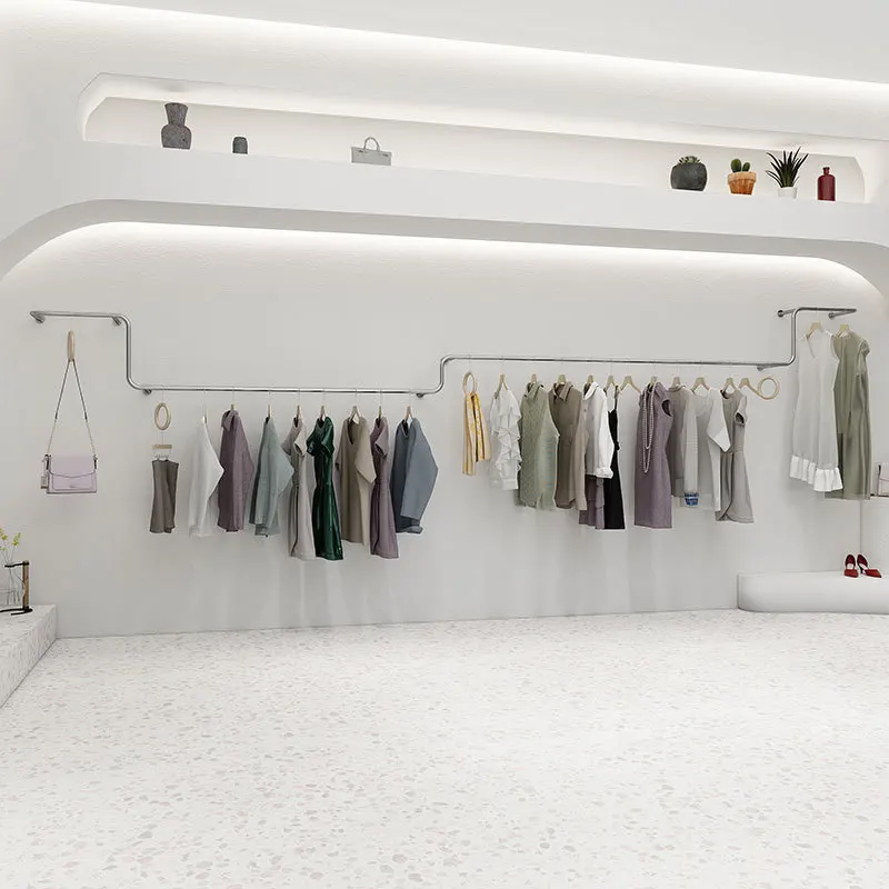 Custom Clothing Store Display Rack Wall-Mounted New Style Silver Women's Clothing Store Shelf Internet Celebrity INS St
Custom Clothing Store Display Rack Wall-Mounted New Style Silver Women's Clothing Store Shelf Internet Celebrity INS St