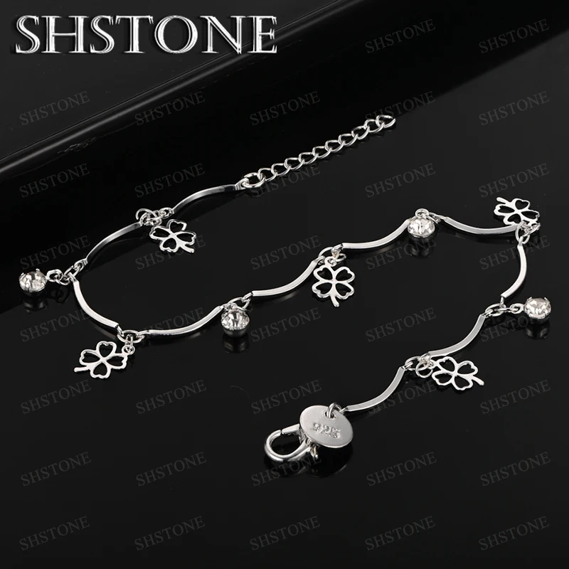 Fashion 925 Sterling Silver Four Leaf Clover Bracelet Women Romantic Engagement Party Delicate Jewelry Wedding Accessories Gift
Fashion 925 Sterling Silver Four Leaf Clover Bracelet Women Romantic Engagement Party Delicate Jewelry Wedding Accessories Gift