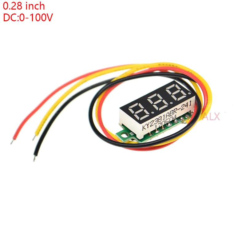 1PCS three WIRE 0.28" red green blue yellow LED Digital voltmeter 0.28 inch LCD dc 0-100V Voltage Meter Monitor Tester
1PCS three WIRE 0.28" red green blue yellow LED Digital voltmeter 0.28 inch LCD dc 0-100V Voltage Meter Monitor Tester