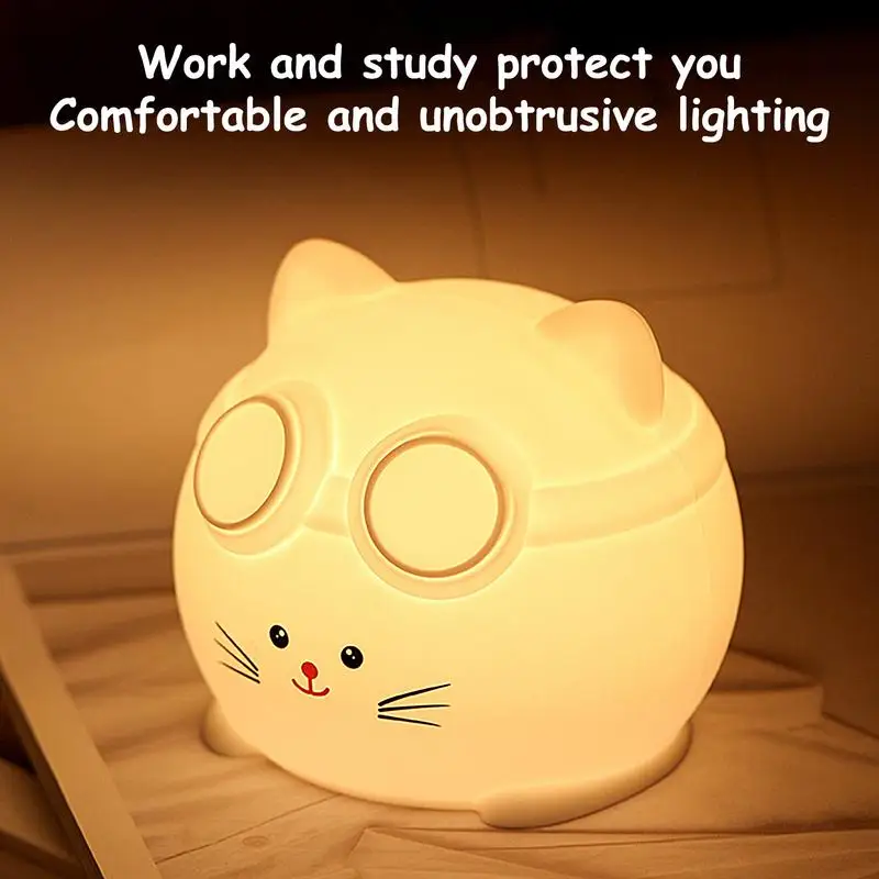 Cat Night Light For Kids Cute Silicone Lighting Table Lamp Touch Bedside Lamp With Timer Function Nightlight USB Rechargeable
Cat Night Light For Kids Cute Silicone Lighting Table Lamp Touch Bedside Lamp With Timer Function Nightlight USB Rechargeable