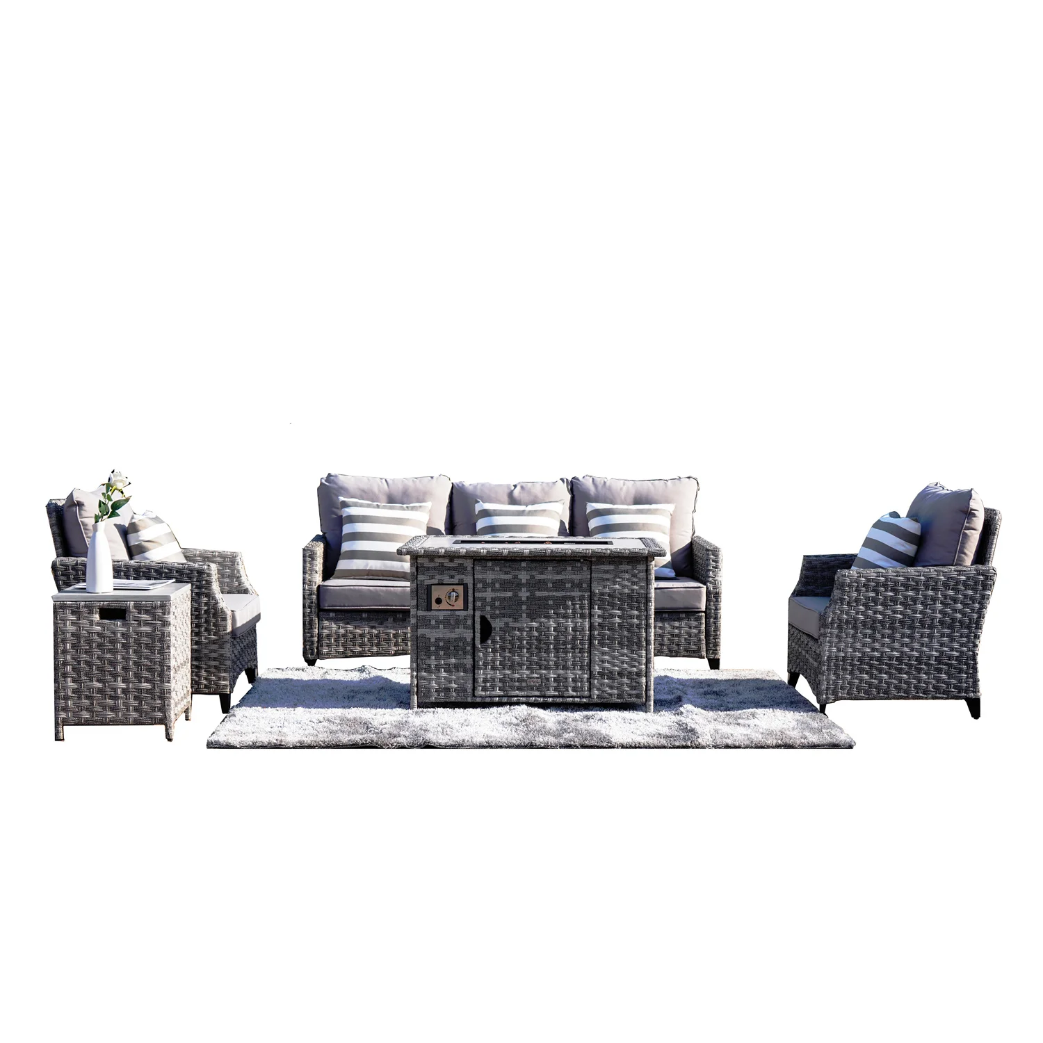 All-Weather Garden Furniture Outdoor PE Rattan Fire Pit Table With Sofa Sets Outdoor Furniture Rattan Fire Pit Fashion Set
All-Weather Garden Furniture Outdoor PE Rattan Fire Pit Table With Sofa Sets Outdoor Furniture Rattan Fire Pit Fashion Set