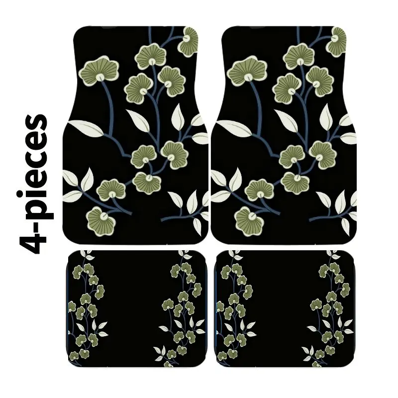 Floral Pattern Universal Car Floor Mats Green Leaves and Flowers 4-Piece Set Car Interior Decoration Front and Rear Floor Mats
Floral Pattern Universal Car Floor Mats Green Leaves and Flowers 4-Piece Set Car Interior Decoration Front and Rear Floor Mats
