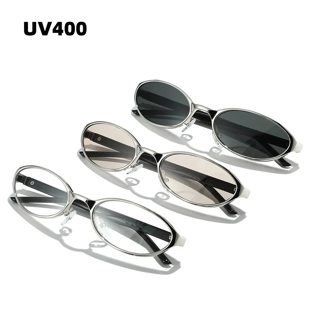 Women Men Retro Oval Sunglasses with UV400 Protection Silver Frame Fashion Small Frame Shades Eyeglasses for Outdoor Activities
Women Men Retro Oval Sunglasses with UV400 Protection Silver Frame Fashion Small Frame Shades Eyeglasses for Outdoor Activities