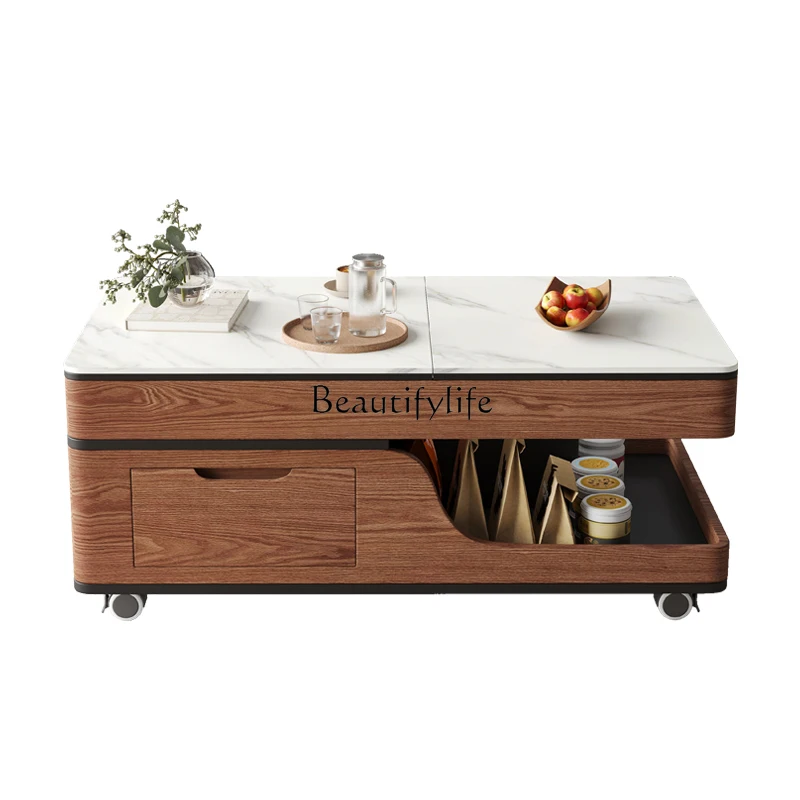 Living room coffee table household modern simple light luxury high-end movable lifting rock slab multi-functional table
Living room coffee table household modern simple light luxury high-end movable lifting rock slab multi-functional table