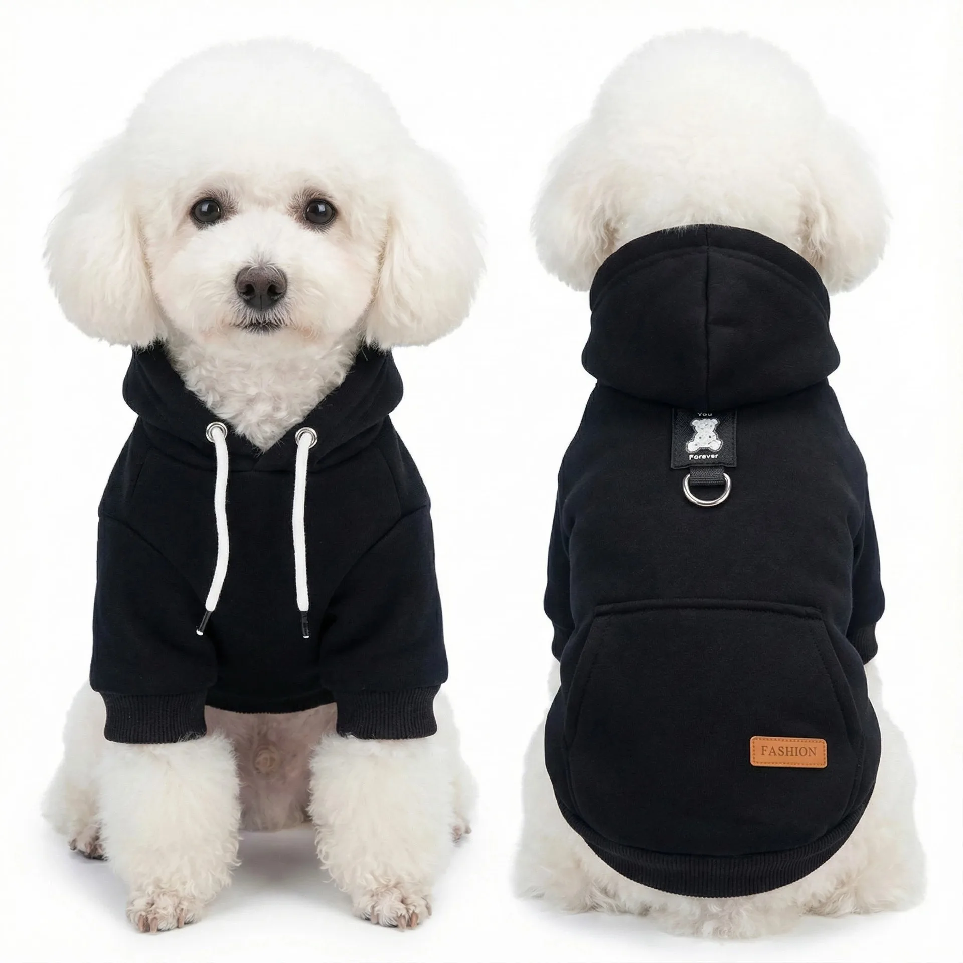 New pet dog sweater, autumn and winter pet clothes, going out can be towed and velvet pet sweater
New pet dog sweater, autumn and winter pet clothes, going out can be towed and velvet pet sweater