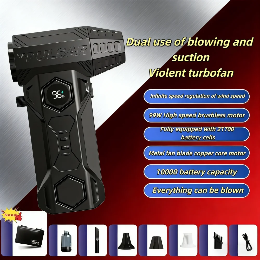 Single-turbofan X11Pro, high-speed hair dryer operating at 990,000 RPM, with a wind speed of 75 meters per second.10000mAh.
Single-turbofan X11Pro, high-speed hair dryer operating at 990,000 RPM, with a wind speed of 75 meters per second.10000mAh.