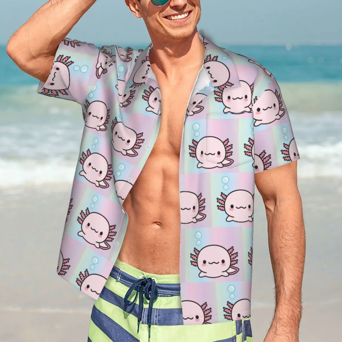 Cute Axolotl Hawaiian Shirts Fashion Men Short Sleeve Shirt for Summer Beach Men's Lapel Tops
Cute Axolotl Hawaiian Shirts Fashion Men Short Sleeve Shirt for Summer Beach Men's Lapel Tops