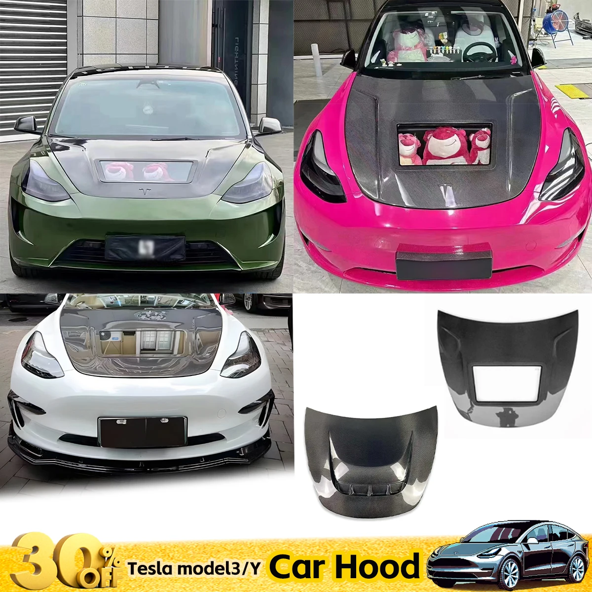 Прозрачный капот из углеродного волокна для Tesla Model Y 2021-2024 и Model 3 2019-2023, стильный аксессуар для украшения автомобиля
Прозрачный капот из углеродного волокна для Tesla Model Y 2021-2024 и Model 3 2019-2023, стильный аксессуар для украшения автомобиля