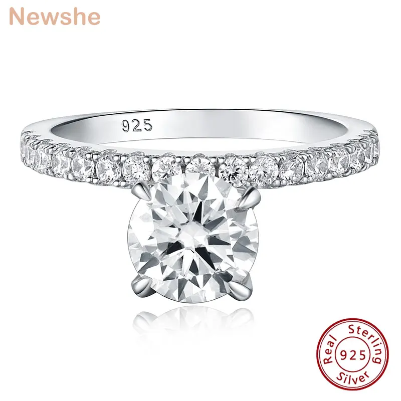 Newshe Brilliant Round Solitaire Moissanite Engagement Rings for Women 925 Sterling Silver CZ Wedding Band Promise Bridal Ring
Newshe Brilliant Round Solitaire Moissanite Engagement Rings for Women 925 Sterling Silver CZ Wedding Band Promise Bridal Ring