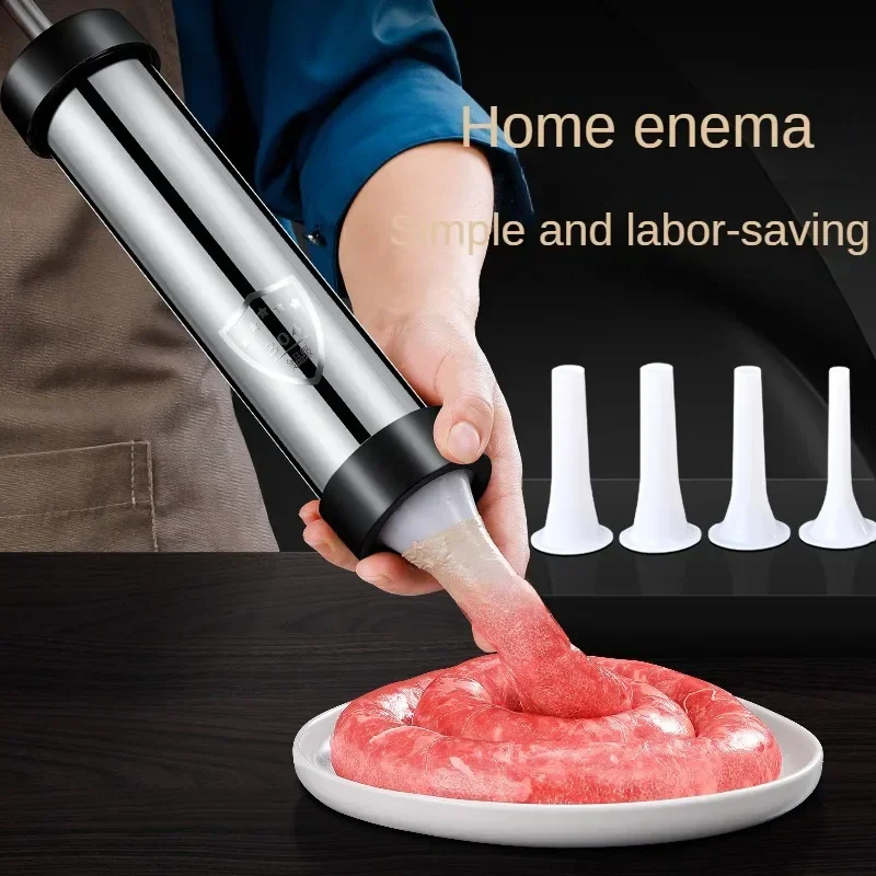 Stainless Steel Manual Sausage Stuffer Jerky Gun Meat Syringe Home Made Sausage Maker Small Tool for Homemade Sausages
Stainless Steel Manual Sausage Stuffer Jerky Gun Meat Syringe Home Made Sausage Maker Small Tool for Homemade Sausages