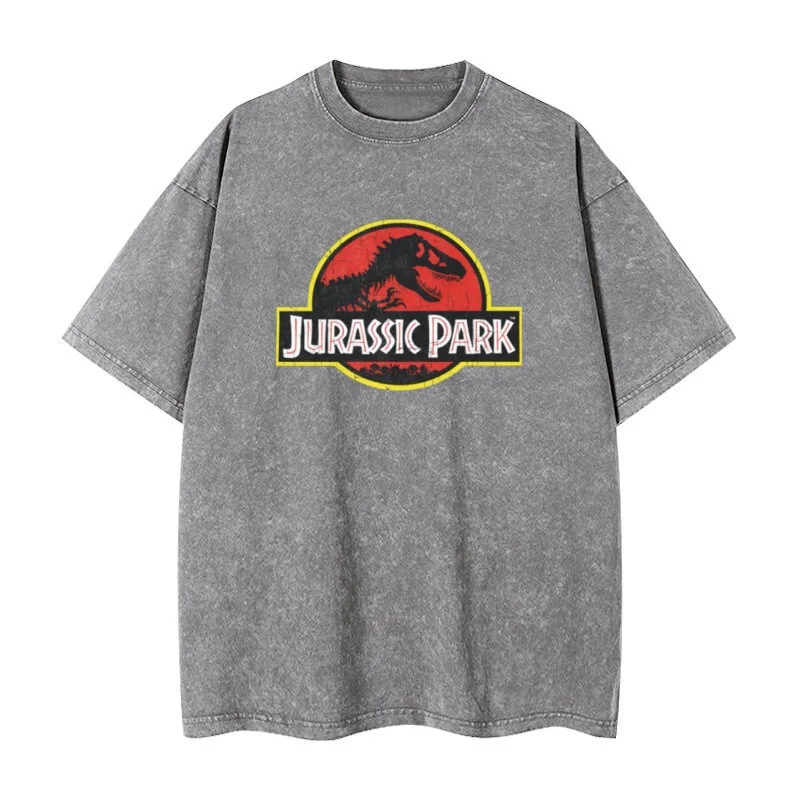 Jurassic Park washed retro T-shirt streetwear hip-hop retro T-shirt men's and women's summer casual shirt
Jurassic Park washed retro T-shirt streetwear hip-hop retro T-shirt men's and women's summer casual shirt