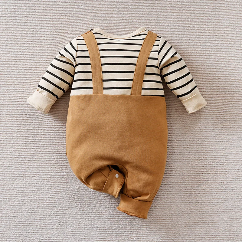 0-18Months Boys and Girls Baby Spring and Autumn Long-Sleeve Romper Fake Suspenders Beige Bear Stripes 100% Cotton baby clothes
0-18Months Boys and Girls Baby Spring and Autumn Long-Sleeve Romper Fake Suspenders Beige Bear Stripes 100% Cotton baby clothes