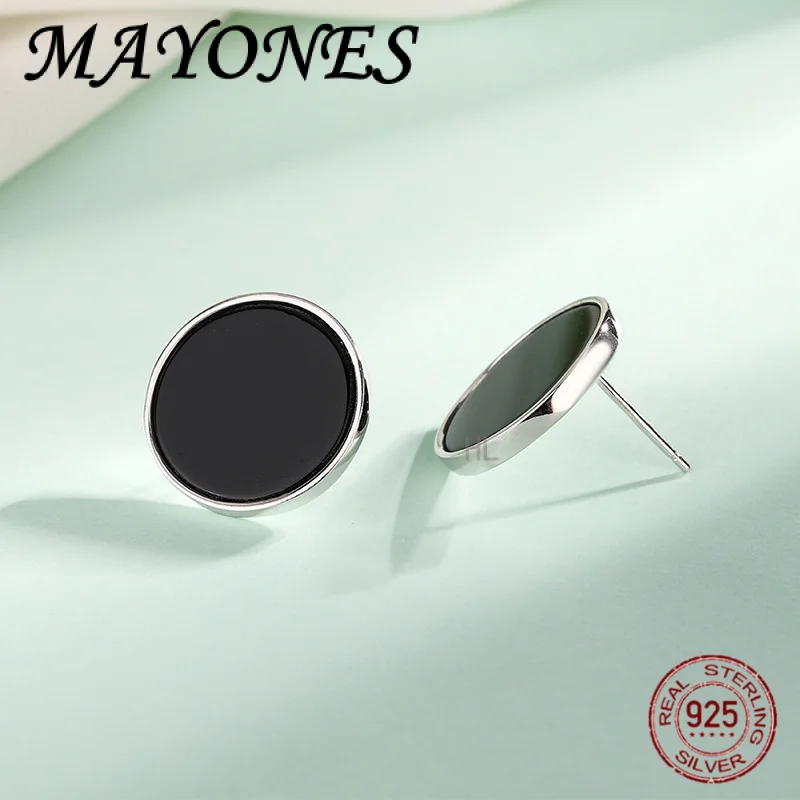 NWE S925 Pure Silver Natural Black Agate Round Earrings For Women Retro And Simple Temperament Versatile Earrings
NWE S925 Pure Silver Natural Black Agate Round Earrings For Women Retro And Simple Temperament Versatile Earrings