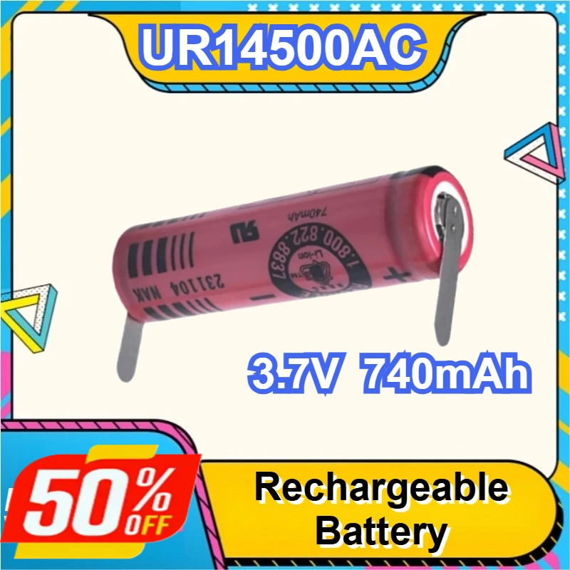 For SANYO UR14500AC 3.7V 740mAh Rechargeable Lithium Battery 14500 Flat Top with Nickel Tabs
For SANYO UR14500AC 3.7V 740mAh Rechargeable Lithium Battery 14500 Flat Top with Nickel Tabs