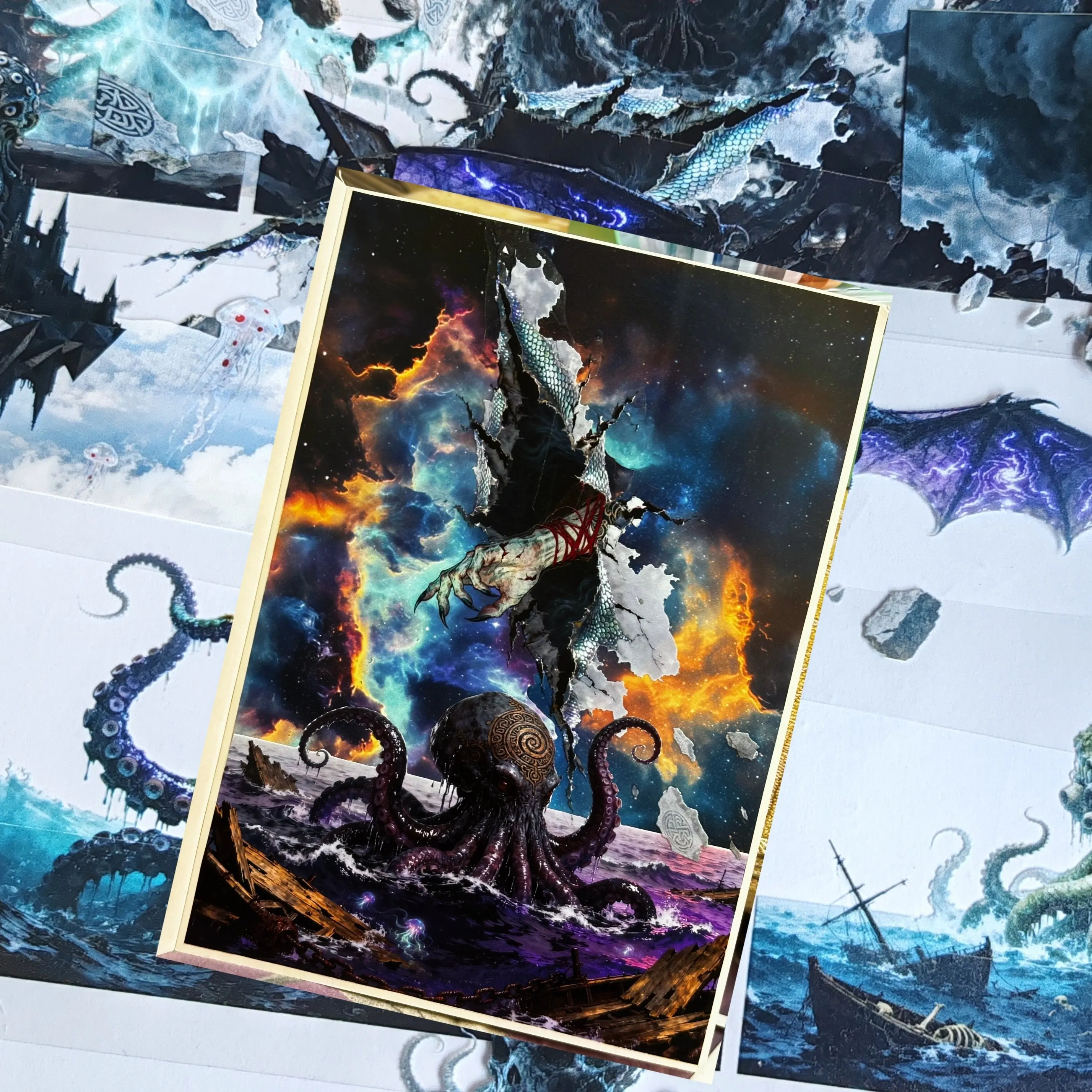 Лента для домашних животных, журнал в стиле Krussuk, фон, большой персонаж осьминога, карта-коллаж
Лента для домашних животных, журнал в стиле Krussuk, фон, большой персонаж осьминога, карта-коллаж