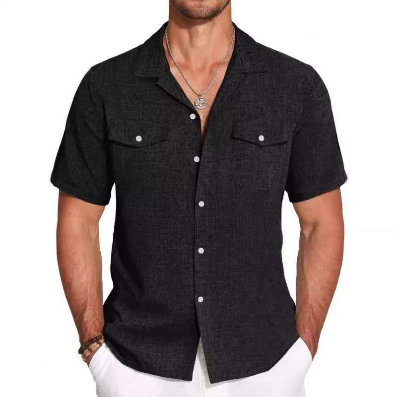 CIGY-Summer Men's Linen Shirt Teenagers Solid Color Cotton and Linen Short Sleeve Lapel Shirt
CIGY-Summer Men's Linen Shirt Teenagers Solid Color Cotton and Linen Short Sleeve Lapel Shirt