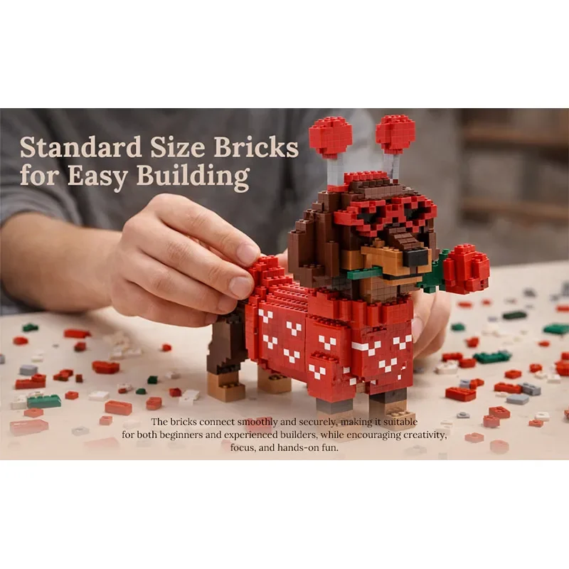 Эксклюзивный набор конструкторов с таксой ко Дню святого Валентина - очаровательная сборная модель собаки с сердечками, милый подарок для любителей собак
Эксклюзивный набор конструкторов с таксой ко Дню святого Валентина - очаровательная сборная модель собаки с сердечками, милый подарок для любителей собак