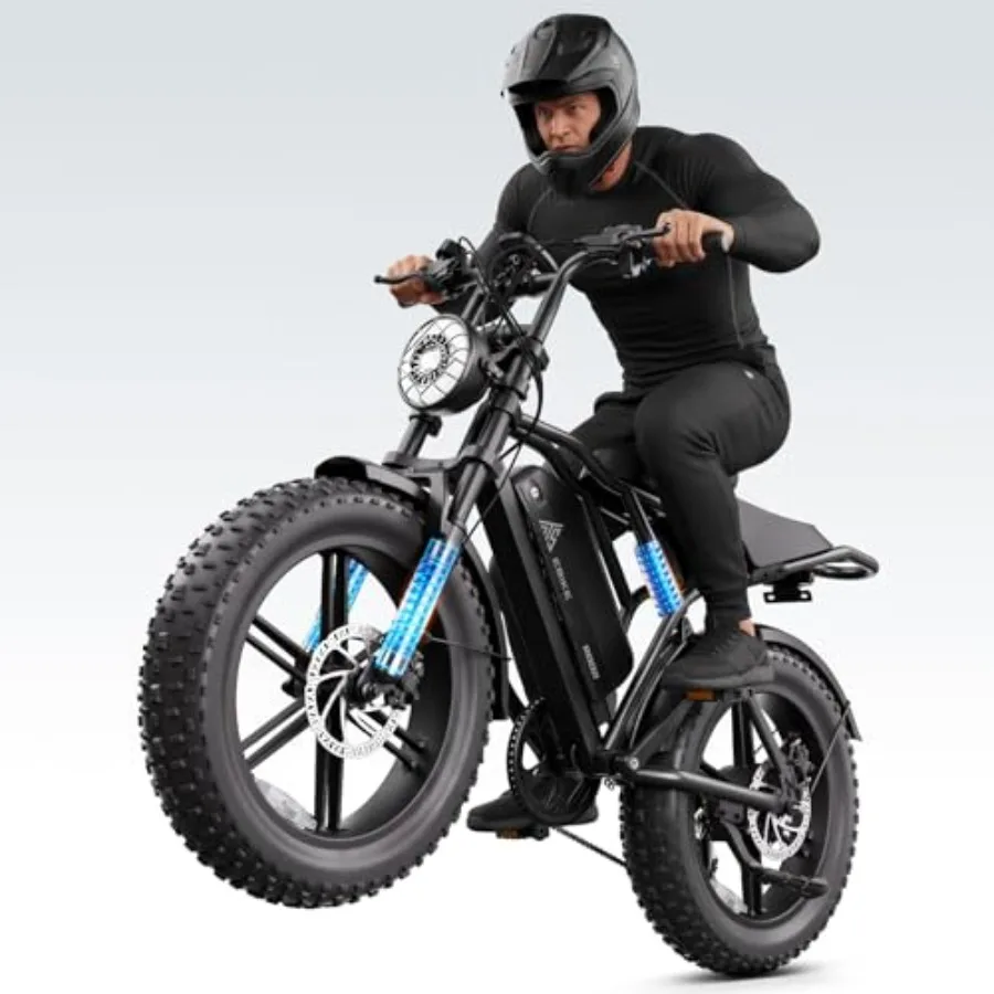 Electric bike for commuting and off-road use, aluminum alloy frame, black color, 1500W peak motor with 20 x 4.0 fat tires, dual
Electric bike for commuting and off-road use, aluminum alloy frame, black color, 1500W peak motor with 20 x 4.0 fat tires, dual