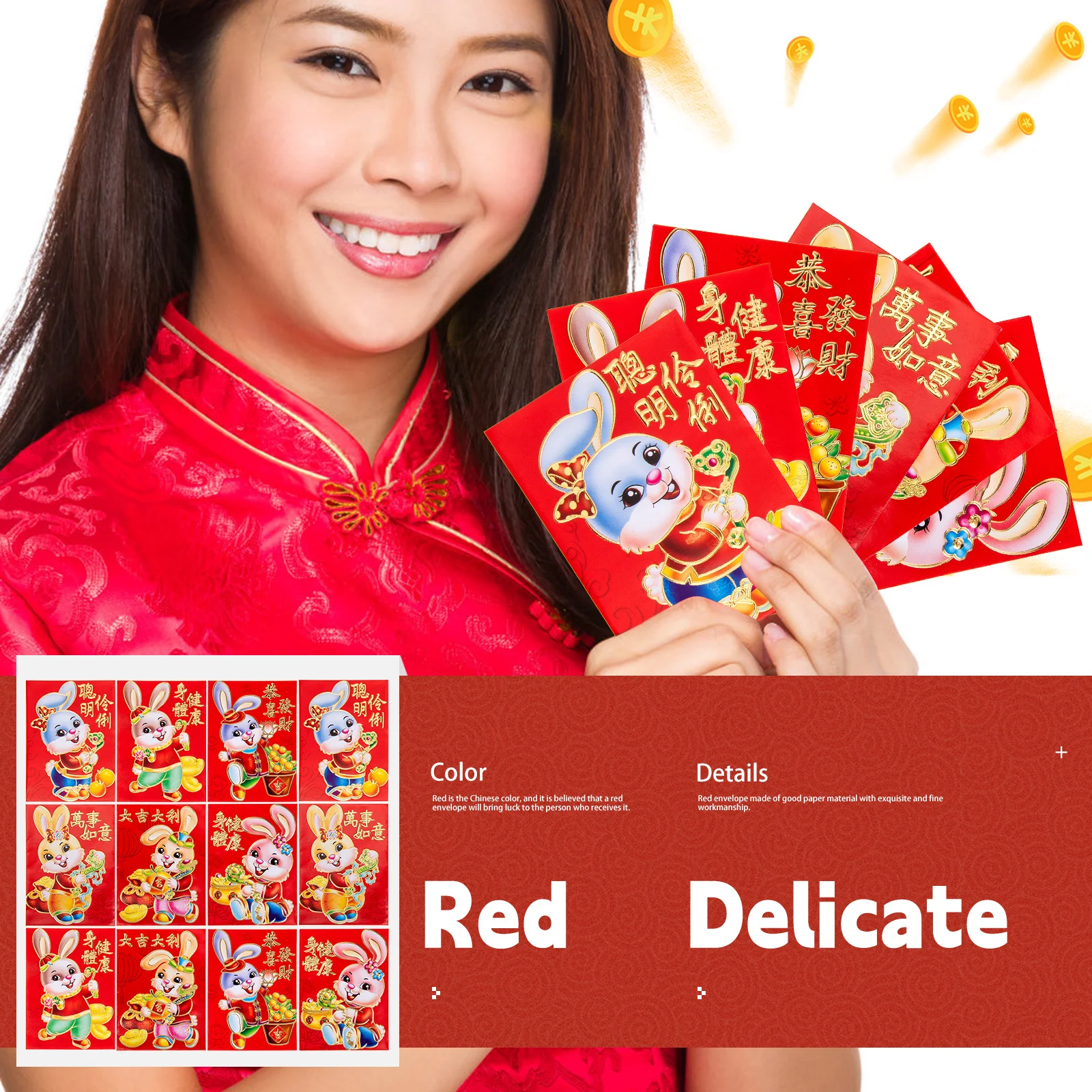 120pcs Rabbit Year Red Envelopes 2023 Paper Red Packets Chinese Style Festival Gift Bunny Pattern Money Bags For New Year Party
120pcs Rabbit Year Red Envelopes 2023 Paper Red Packets Chinese Style Festival Gift Bunny Pattern Money Bags For New Year Party