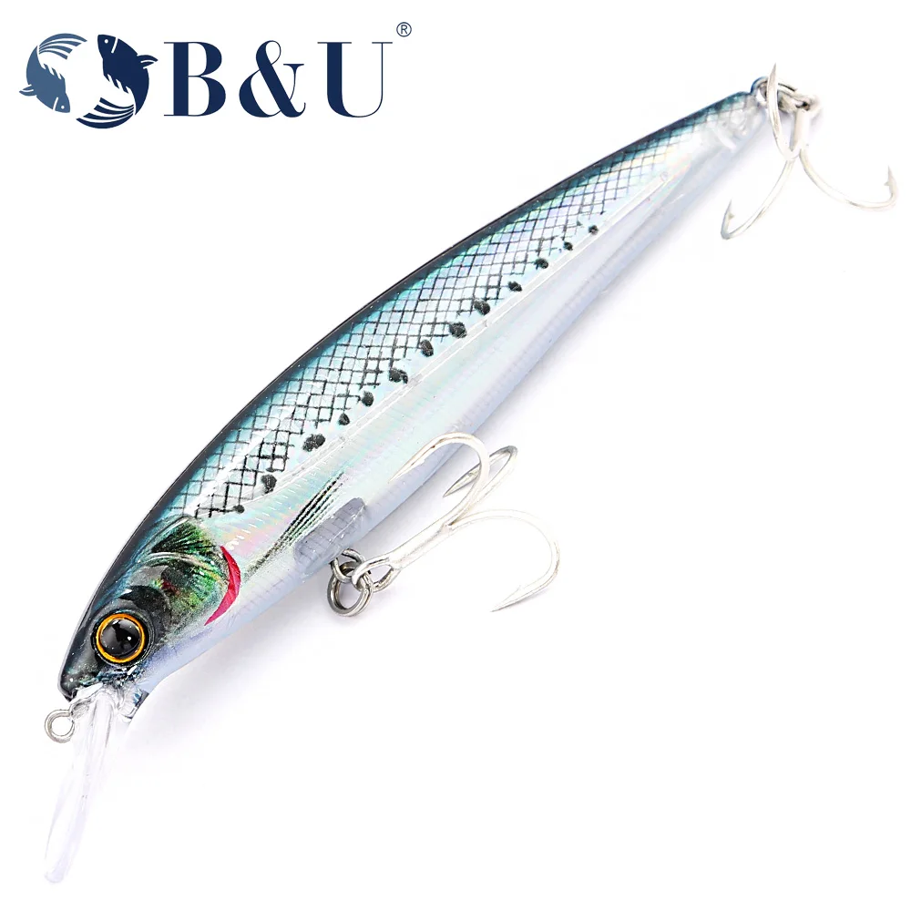 B&U Saltwater Fishing Lure Minnow Jerkbait Lure Artificial Bait Long Casting Sea Bass Pike Wobbler Tackle Hooks Hard Bait
B&U Saltwater Fishing Lure Minnow Jerkbait Lure Artificial Bait Long Casting Sea Bass Pike Wobbler Tackle Hooks Hard Bait