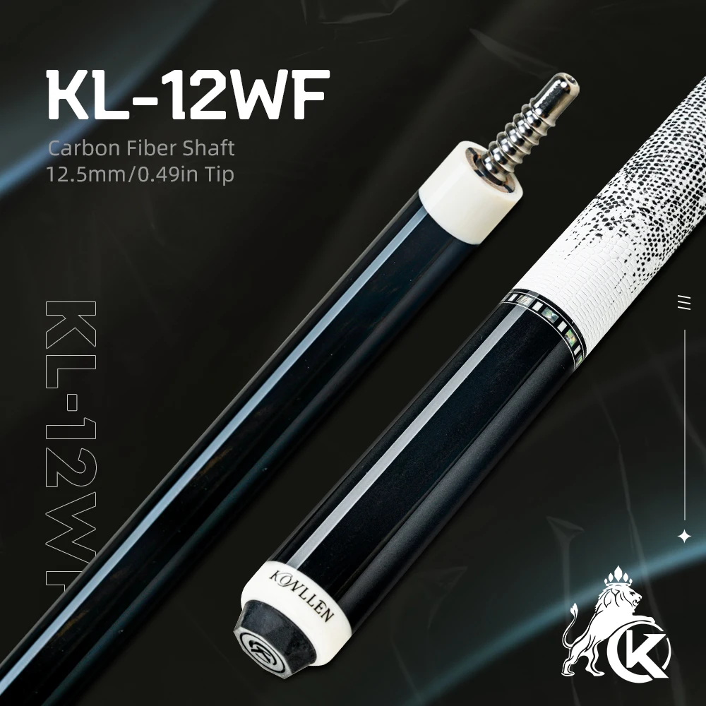 KONLLEN KL-12F Carbon Fiber Pool Cue Stick with 12.5mm Tip Real Inlay Leather Grip Low Deflection for Billiard Cue Kit
KONLLEN KL-12F Carbon Fiber Pool Cue Stick with 12.5mm Tip Real Inlay Leather Grip Low Deflection for Billiard Cue Kit