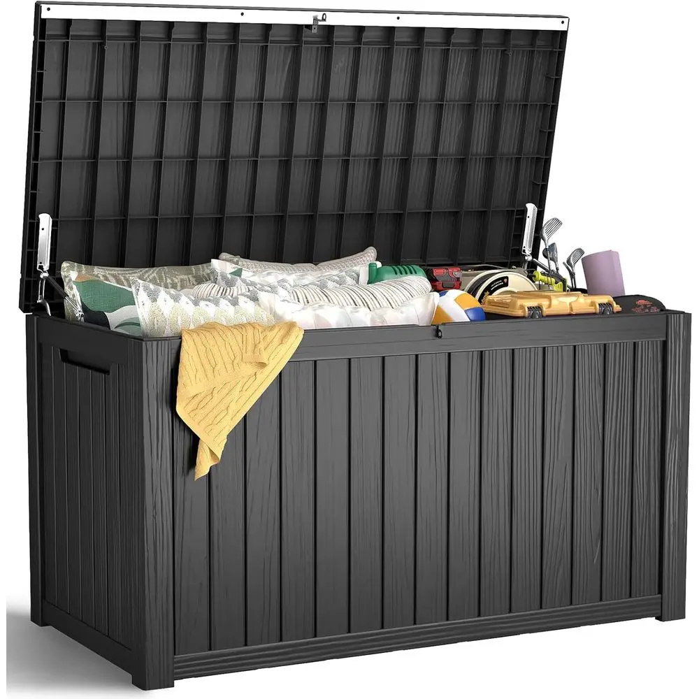 200 Gallon Lockable Resin Deck Box - UV-Resistant Outdoor Storage Organizer for Patio, Garden, and Poolside, Black
200 Gallon Lockable Resin Deck Box - UV-Resistant Outdoor Storage Organizer for Patio, Garden, and Poolside, Black