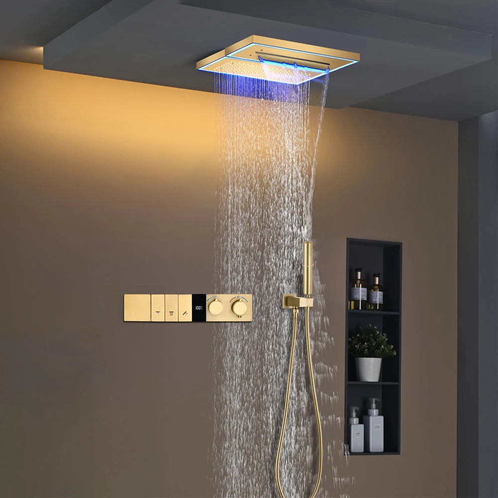 Элитная душевая система Qlonn с 3 функциями, умным термостатом и дивертором, 400×400 мм, со встроенной потолочной душевой лейкой и LED-подсветкой
Элитная душевая система Qlonn с 3 функциями, умным термостатом и дивертором, 400×400 мм, со встроенной потолочной душевой лейкой и LED-подсветкой