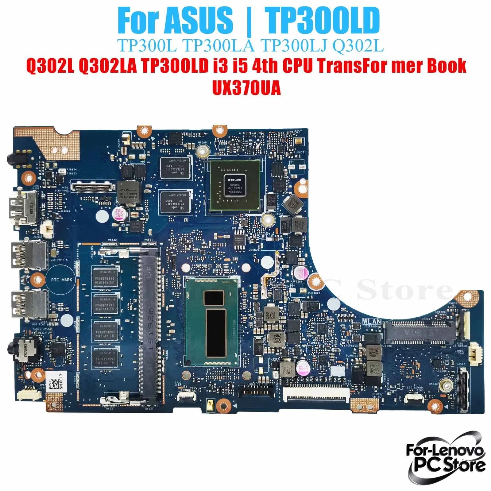 TP300LD для ASUS Transformer Book Q302L UX370UA UX370UQ UX370UF UX370UN TP300L материнская плата ноутбука
TP300LD для ASUS Transformer Book Q302L UX370UA UX370UQ UX370UF UX370UN TP300L материнская плата ноутбука