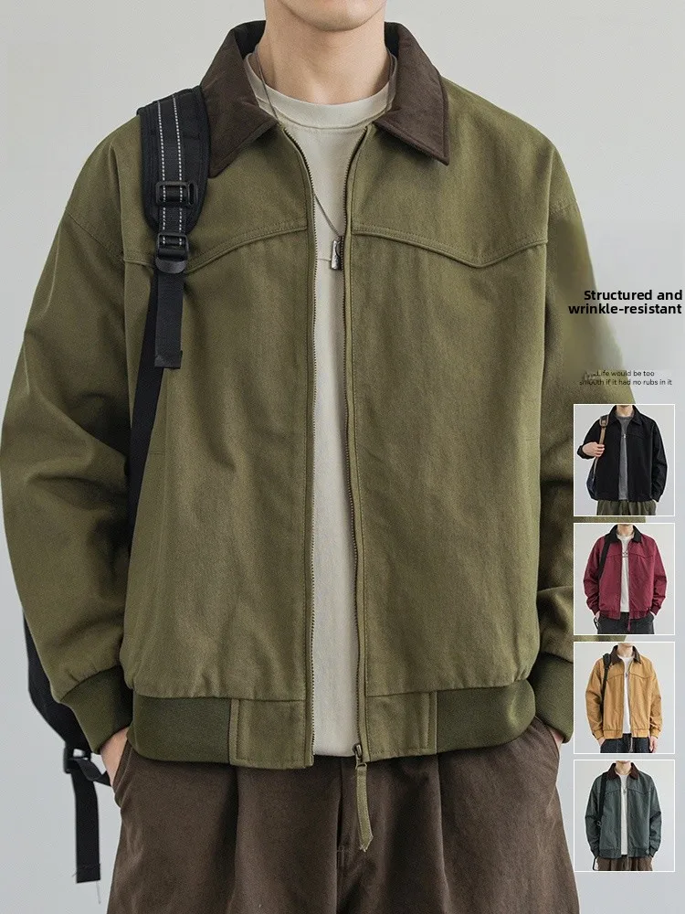 Rampo Casual Loose Fit Detroit Jaet Men's Street Sle Color Blo Collar Zipper Decorated Workwear Jaet Youth Faion
Rampo Casual Loose Fit Detroit Jaet Men's Street Sle Color Blo Collar Zipper Decorated Workwear Jaet Youth Faion
