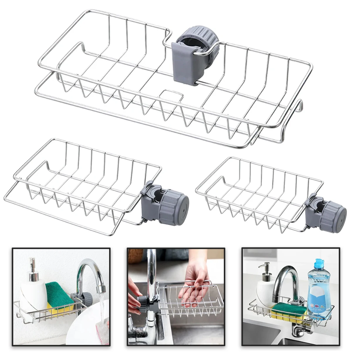 1PC Adjustable Height Flexible and Rotatable Hanging Faucet Rack Kitchen Sink Drain Holder Suitable for Soap Sponges Brushes
1PC Adjustable Height Flexible and Rotatable Hanging Faucet Rack Kitchen Sink Drain Holder Suitable for Soap Sponges Brushes