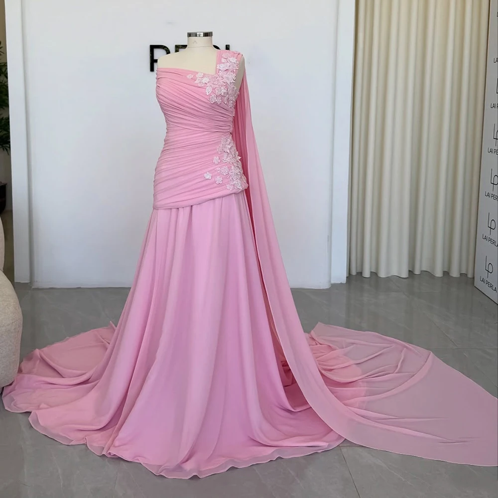 Customized Mermaid Evening Dresses Floor-length One-shoulder Sleeveless Prom Gown Fashion Flowers Stole Simple Draped Party Gown
Customized Mermaid Evening Dresses Floor-length One-shoulder Sleeveless Prom Gown Fashion Flowers Stole Simple Draped Party Gown