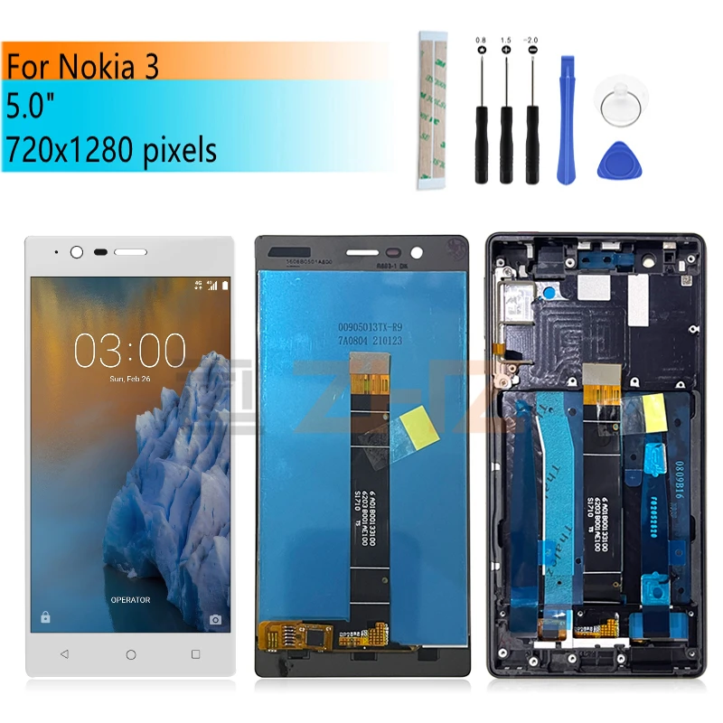 IPS LCD For Nokia 3 Display Touch Screen Digitizer Assembly TA-1032 TA-1020 TA-1028 TA-1038 Phone Screen Replacement Parts 5.0"
IPS LCD For Nokia 3 Display Touch Screen Digitizer Assembly TA-1032 TA-1020 TA-1028 TA-1038 Phone Screen Replacement Parts 5.0"