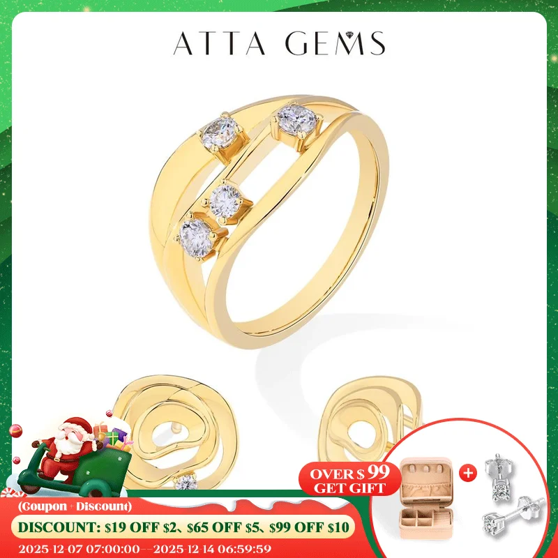 ATTAGEMS Rose Moissanite Jewelry Set for Women Multi-layer Diamond Rings Stud Earrings S925 Sterling Silver Elegant Wedding Gift
ATTAGEMS Rose Moissanite Jewelry Set for Women Multi-layer Diamond Rings Stud Earrings S925 Sterling Silver Elegant Wedding Gift