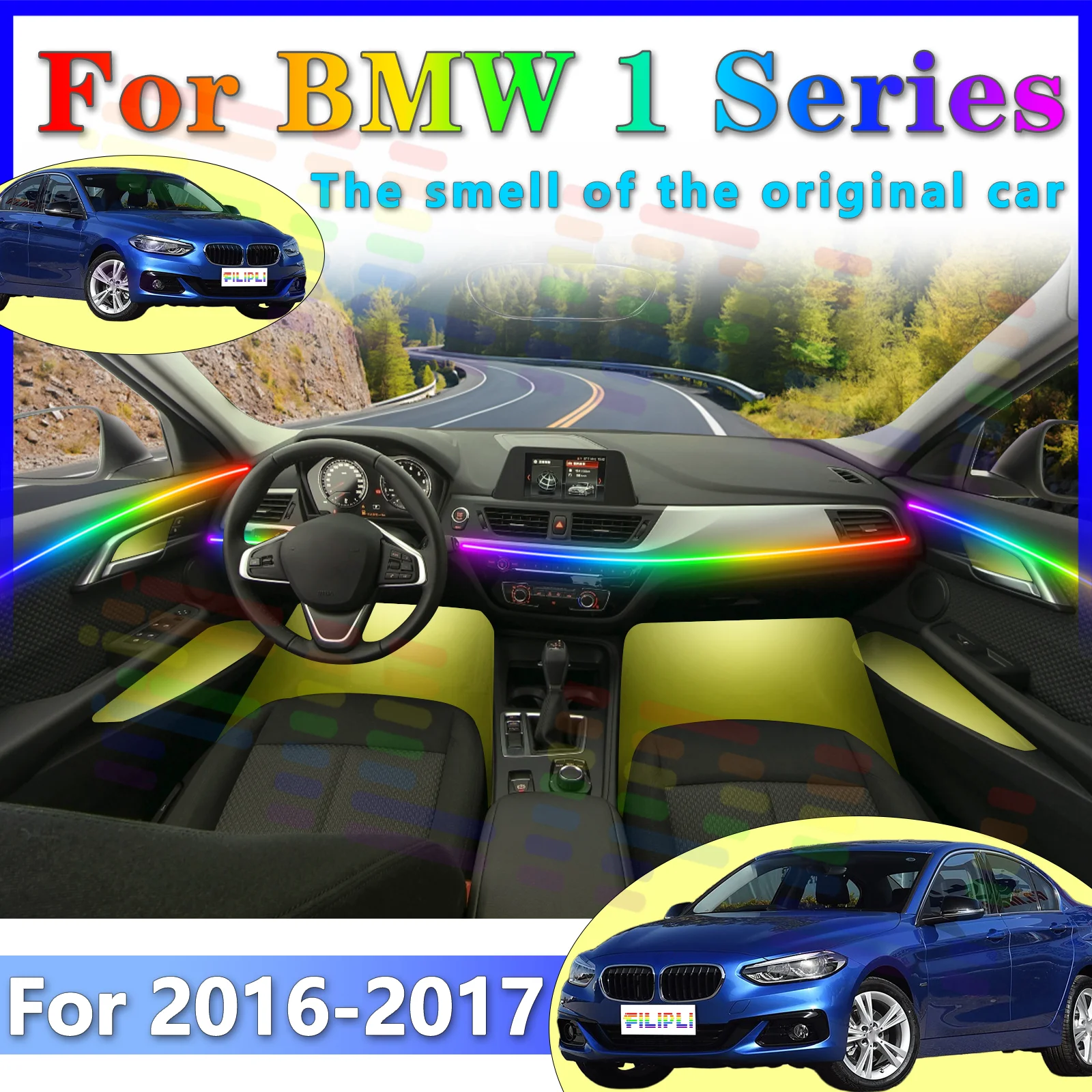 FILIPLI для BMW 1 серии F20/F21 внутренняя скрытая акриловая светодиодная лента 64 цвета RGB симфония с приложением и несколькими режимами для
FILIPLI для BMW 1 серии F20/F21 внутренняя скрытая акриловая светодиодная лента 64 цвета RGB симфония с приложением и несколькими режимами для