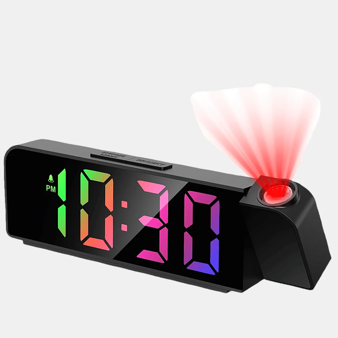 Projection Alarm Clock, Alarm Clocks with Projection On Ceiling, LED Digital Clock with 4 Level Brightness, Snooze, Temperature, Clock for Bedroom Living Room, Colorful
Projection Alarm Clock, Alarm Clocks with Projection On Ceiling, LED Digital Clock with 4 Level Brightness, Snooze, Temperature, Clock for Bedroom Living Room, Colorful