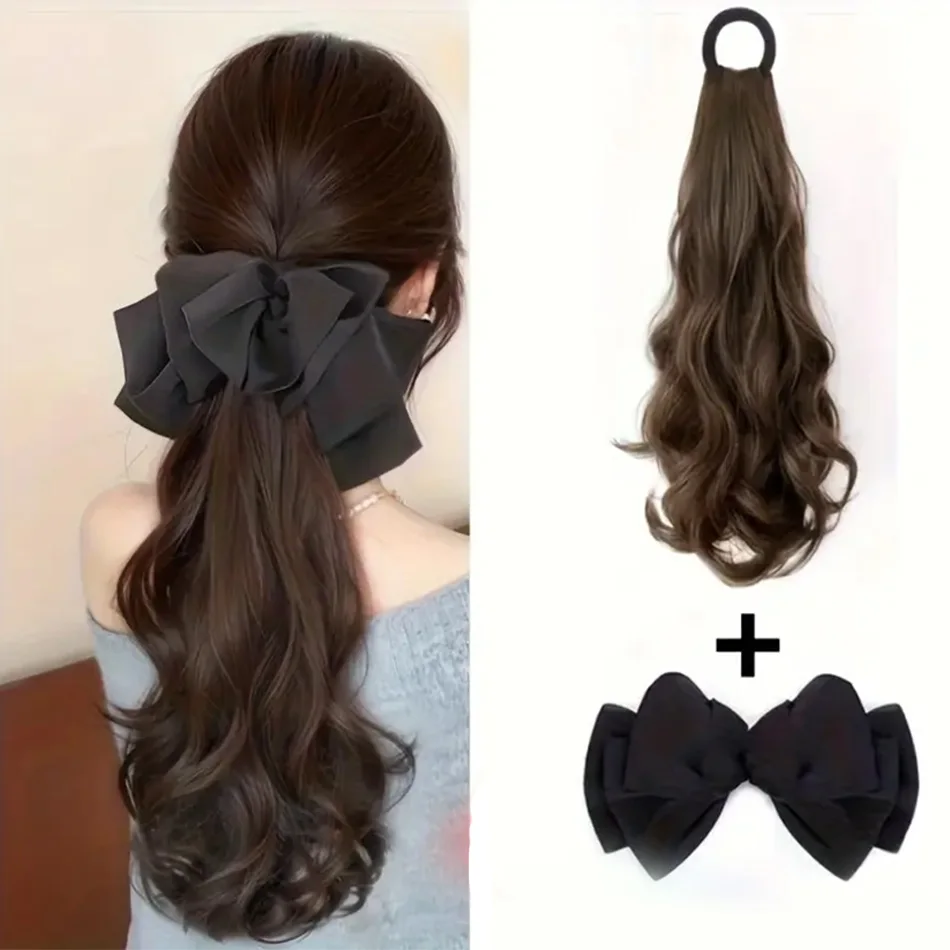 Длинный волнистый синтетический хвостик с бесплатным большим бантом, набор заколок для волос, естественный вид, термостойкий шиньон для рождественской вечеринки
Длинный волнистый синтетический хвостик с бесплатным большим бантом, набор заколок для волос, естественный вид, термостойкий шиньон для рождественской вечеринки