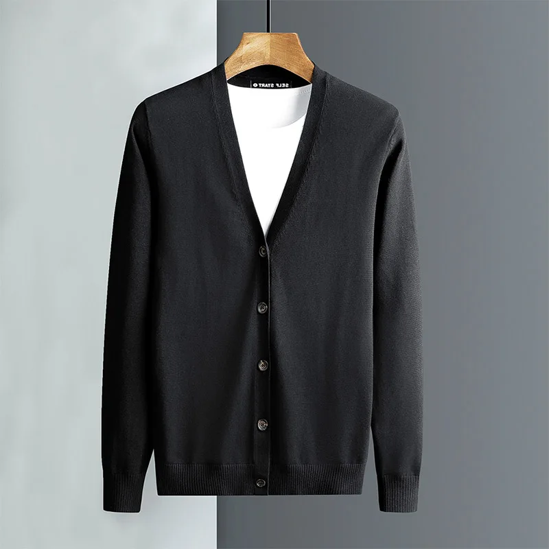 Casual Knitted V-Ne Open Cardigan Men's Loose Fit Outerwear Single Button Sweater Spring Autumn New Sle Korean Version
Casual Knitted V-Ne Open Cardigan Men's Loose Fit Outerwear Single Button Sweater Spring Autumn New Sle Korean Version