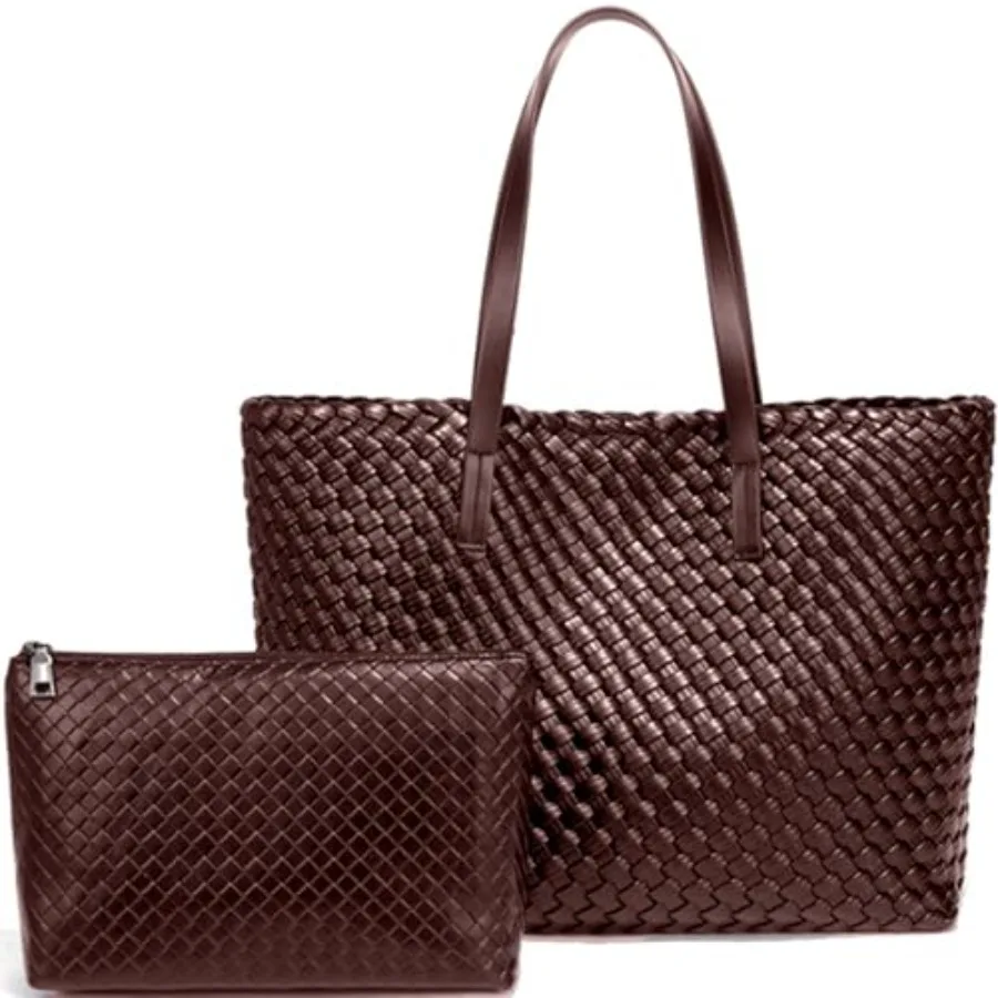 Large Capacity Shoulder Handbag Woven Leather Tote Bag with Matching Pouch for Travel Lightweight Design Perfect for Daily Use
Large Capacity Shoulder Handbag Woven Leather Tote Bag with Matching Pouch for Travel Lightweight Design Perfect for Daily Use