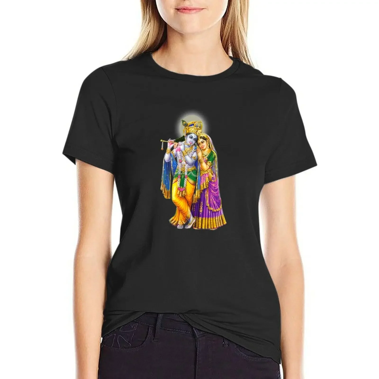 Krishna Radha T-Shirt customs design your own tops funny Female clothing Top Women
Krishna Radha T-Shirt customs design your own tops funny Female clothing Top Women